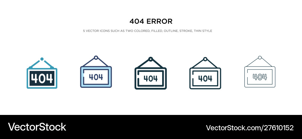 404 error icon in different style two colored 404 error icon in different style two colored vector image