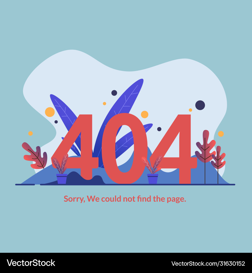 404 error page flat web design Vector Image