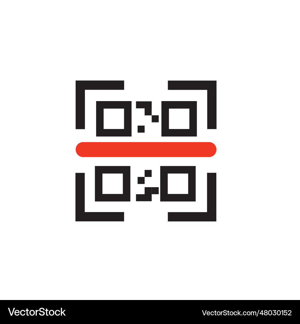 Black qr code scan minimal badge Black qr code scan minimal badge vector image