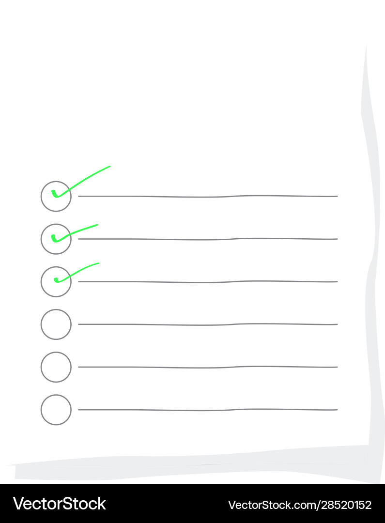 Check list paper Vector Image