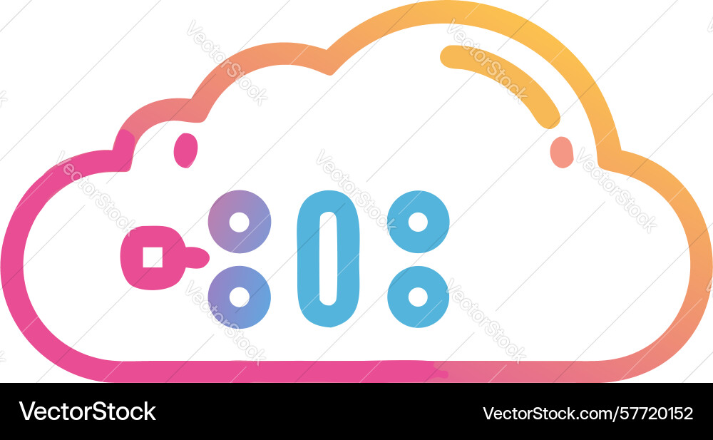Cloud-Datenverarbeitung und Ladeprozentsatz vektorbild