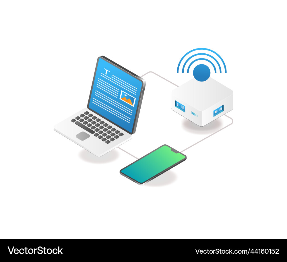 Computer smartphone signal Computer smartphone signal vector image
