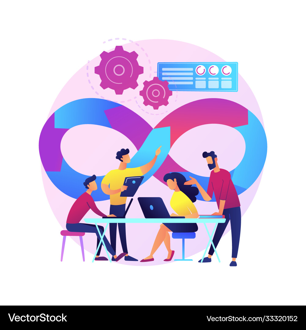 Devops team abstract concept Devops team abstract concept vector image