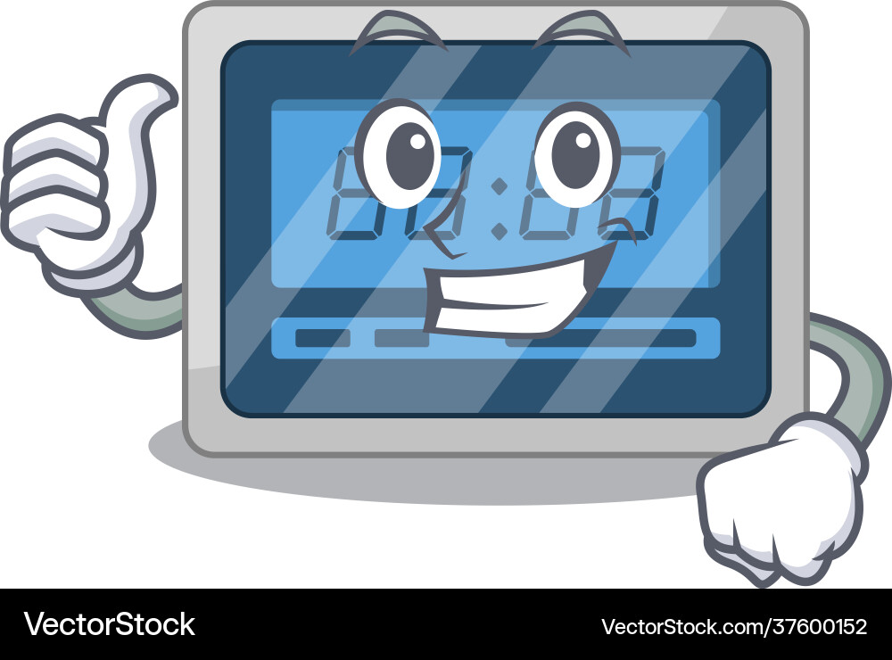Digital timer cartoon character design showing ok Vector Image