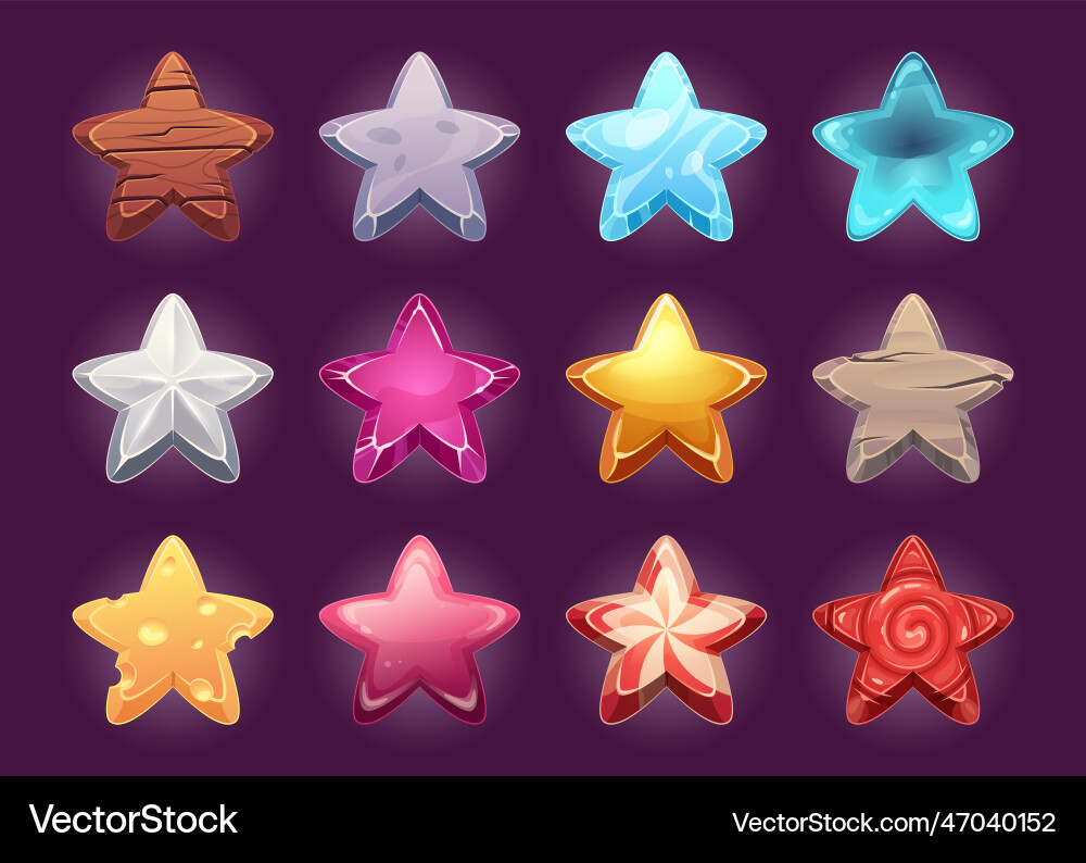 Game ui stars different texturized exact Game ui stars different texturized exact Vector Image