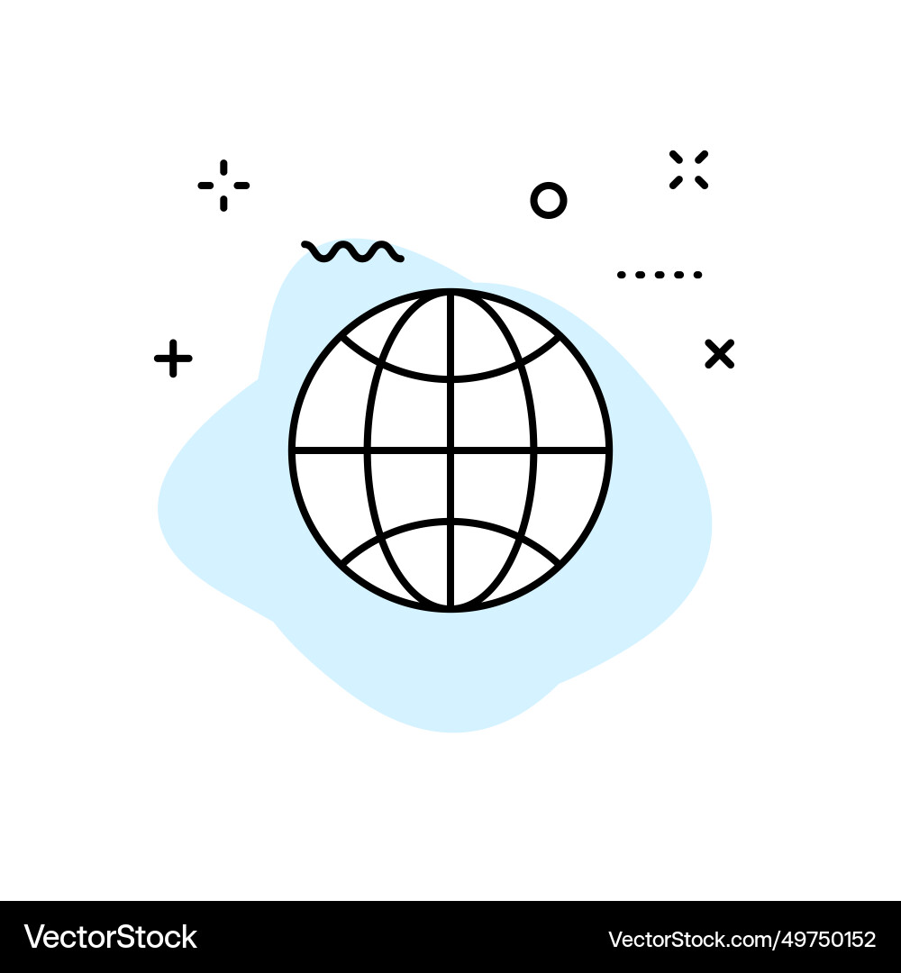 Globe and earth planet web icons in line style Vector Image