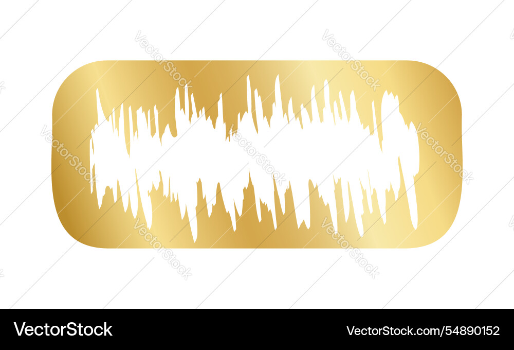 Golden rectangle scratch card surface with scraped vector image