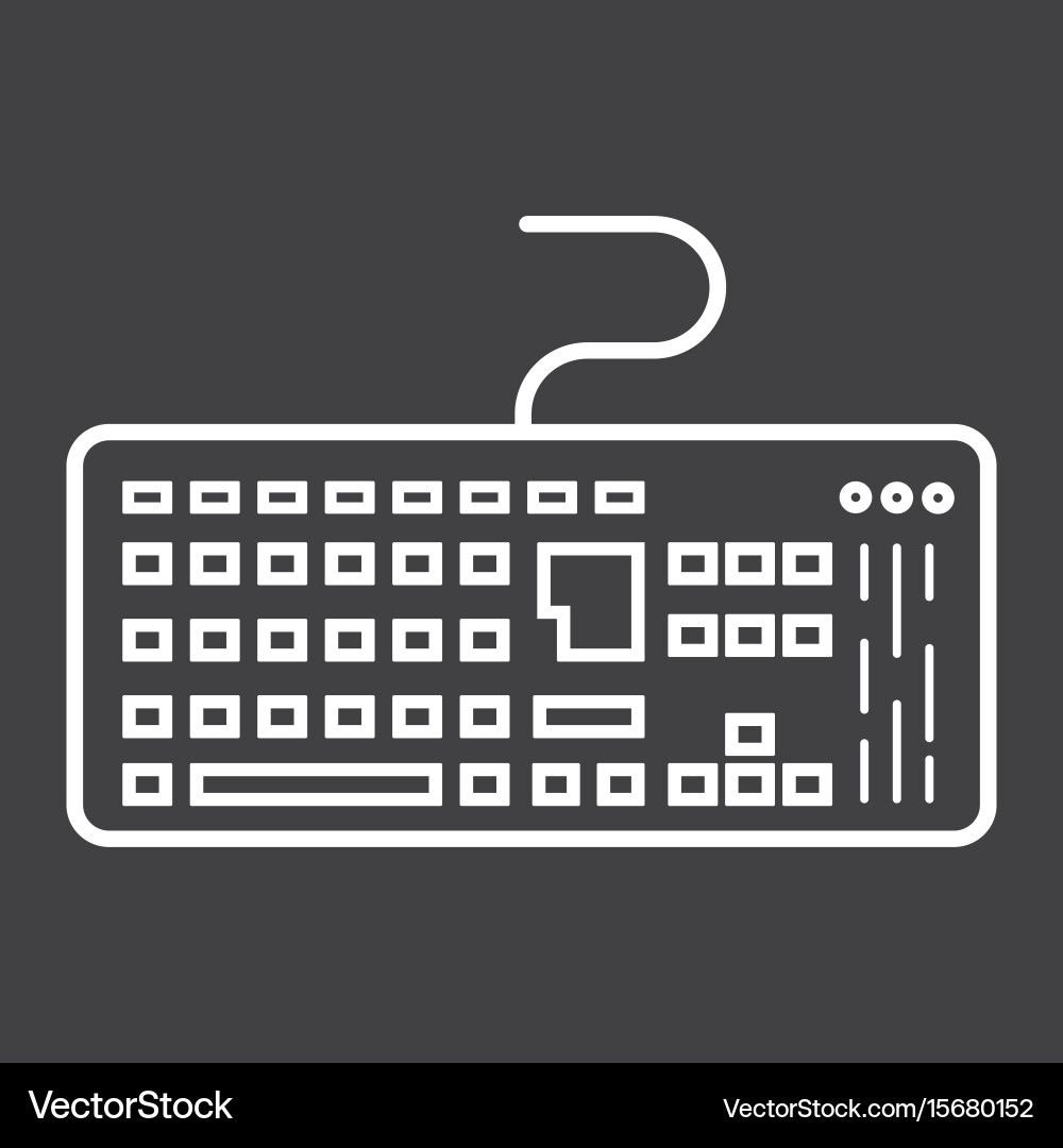Keyboard line icon button and device Vector Image