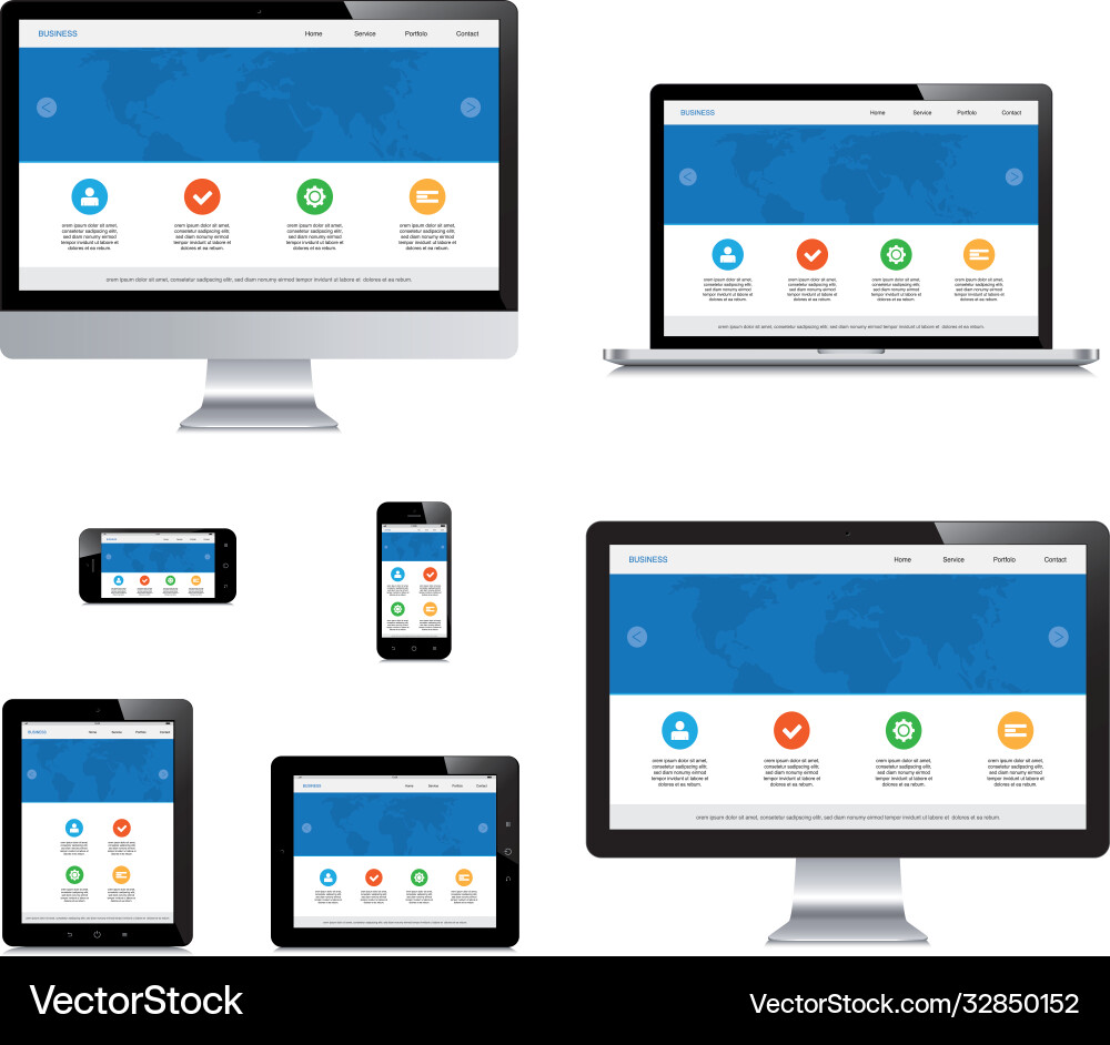 Laptop smartphone tablet computer display Vector Image