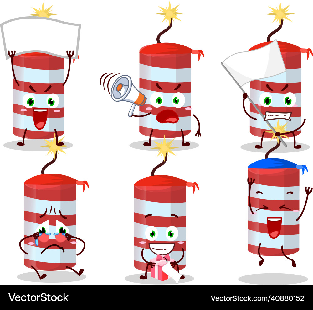 Mascot design style of red firecracker character Mascot design style of red firecracker character Vector Image