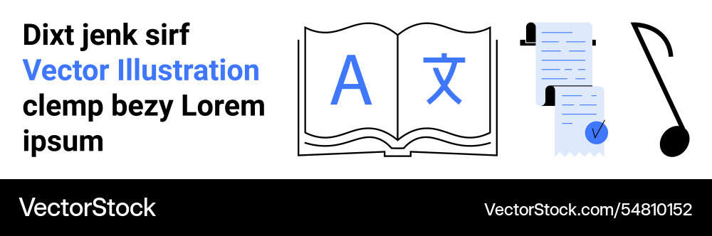 Multilingual learning documentation and music Multilingual learning documentation and music vector image