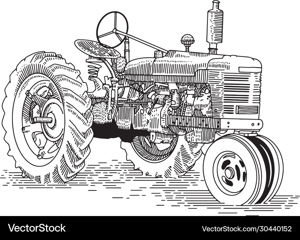 Old tractor Royalty Free Vector Image - VectorStock