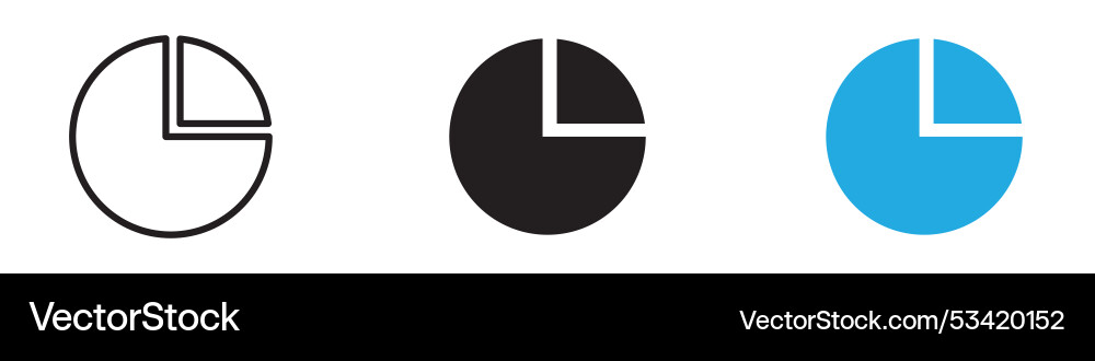 Pie chart icon thin line Vector Image