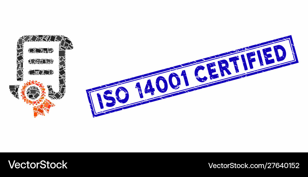 Rectangle mosaic certified scroll document Rectangle mosaic certified scroll document vector image