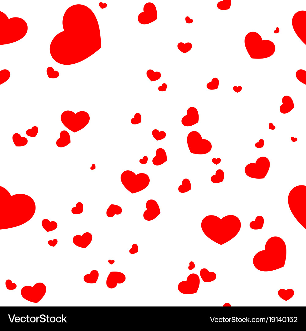 Red heart symbol of love seamless shape Vector Image