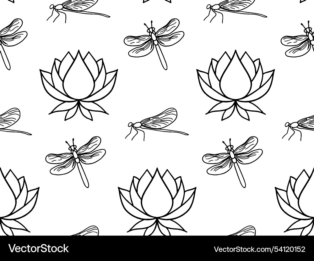Seamless pattern with carps lotuses Seamless pattern with carps lotuses vector image