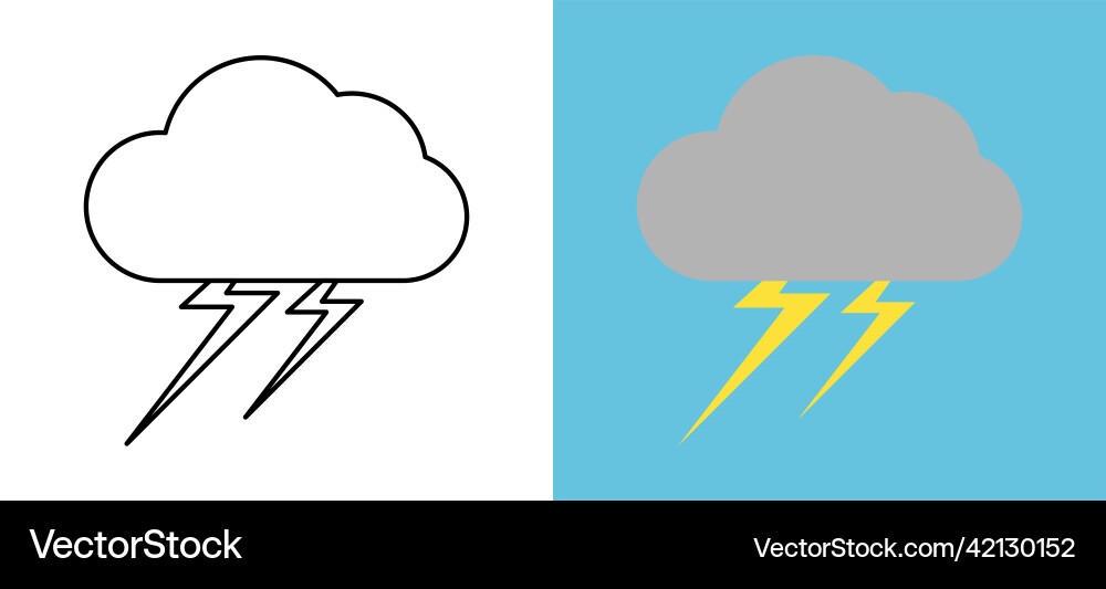Set with different weather icons of cloud Set with different weather icons of cloud vector image