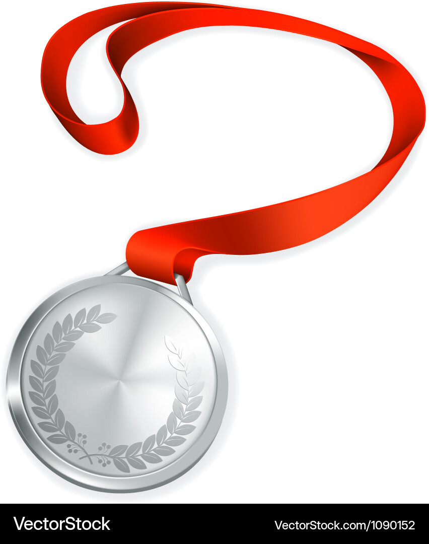 Silver medal Royalty Free Vector Image - VectorStock