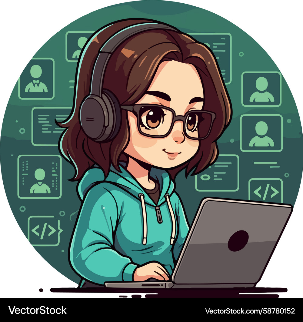 Software Developer Cartoon Vector Image