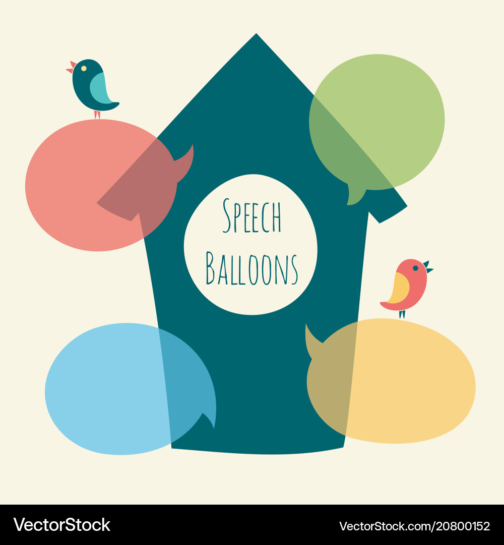 Speech bubble with bird and nesting box Speech bubble with bird and nesting box vector image