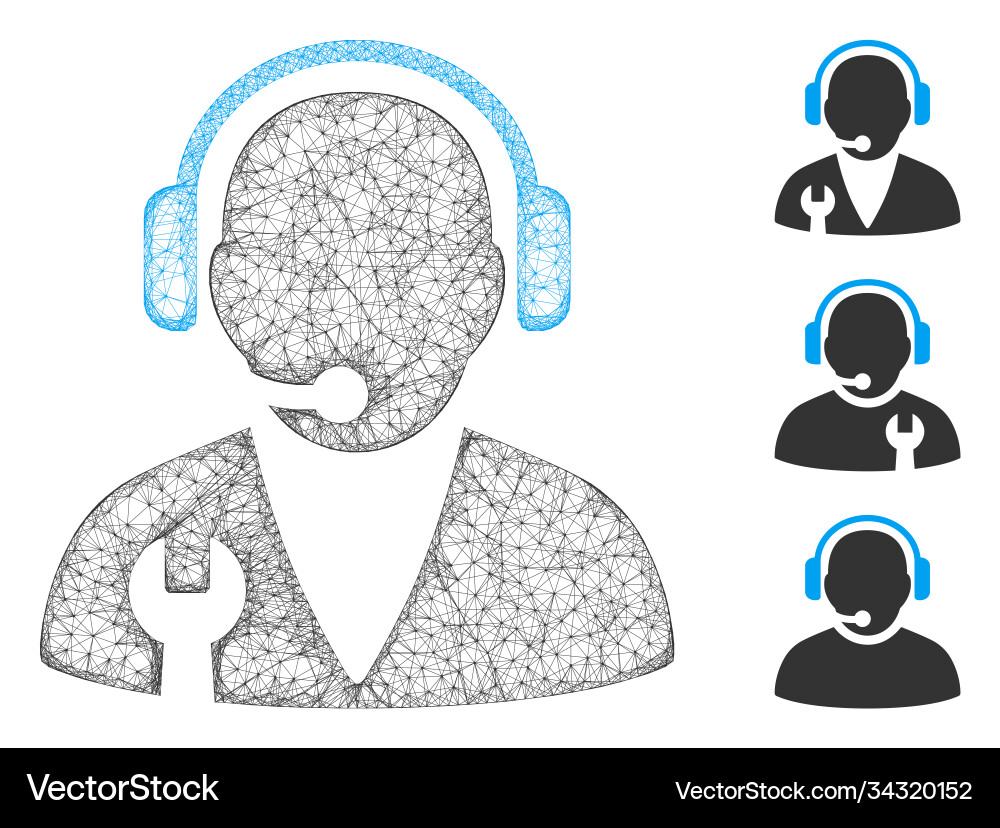 Support manager polygonal web mesh Support manager polygonal web mesh vector image