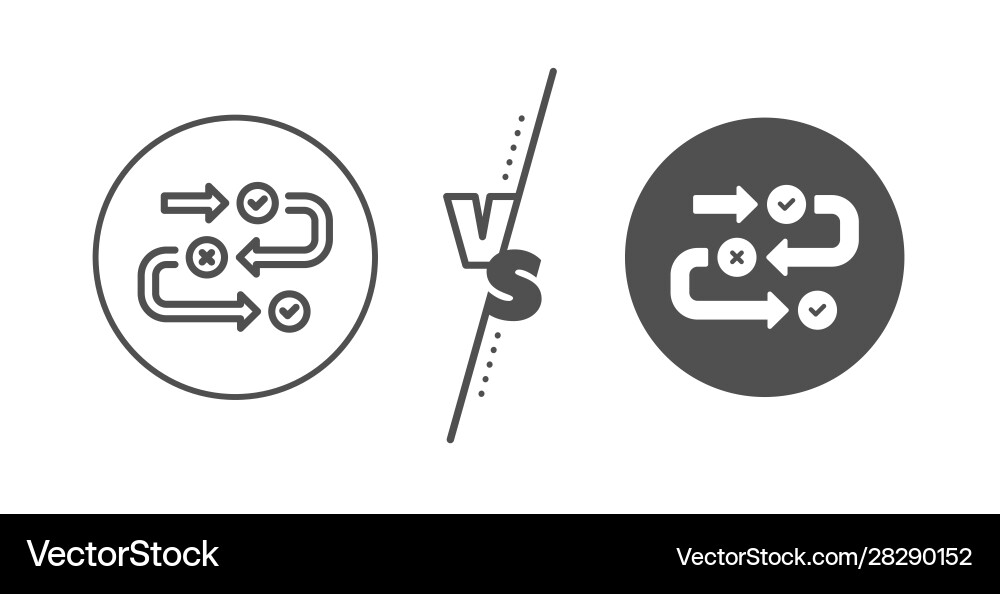 Survey progress line icon algorithm sign vector image
