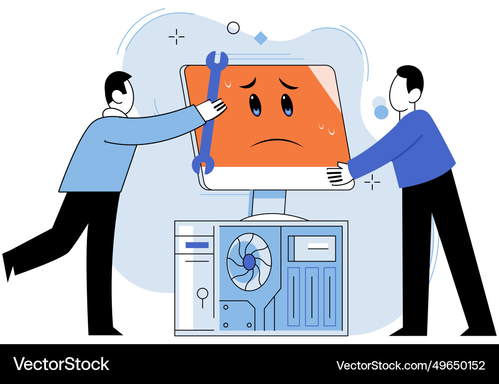 Technical support connection to reliable Technical support connection to reliable vector image