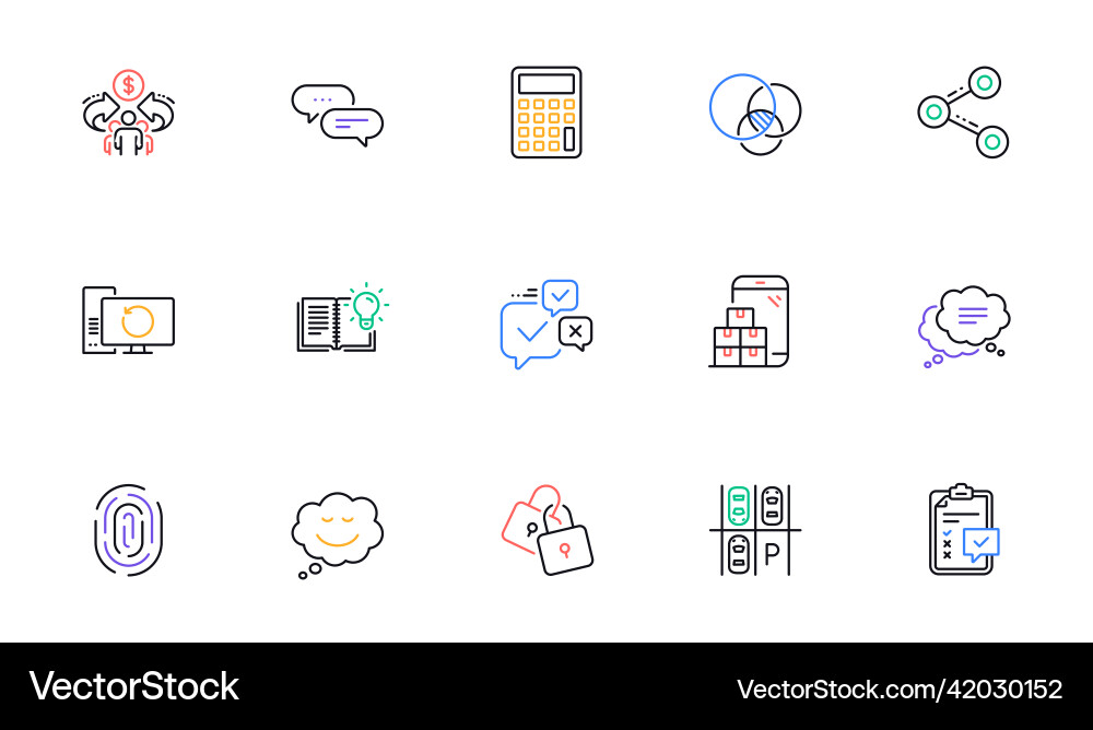 Text message mobile inventory and checklist line Text message mobile inventory and checklist line vector image