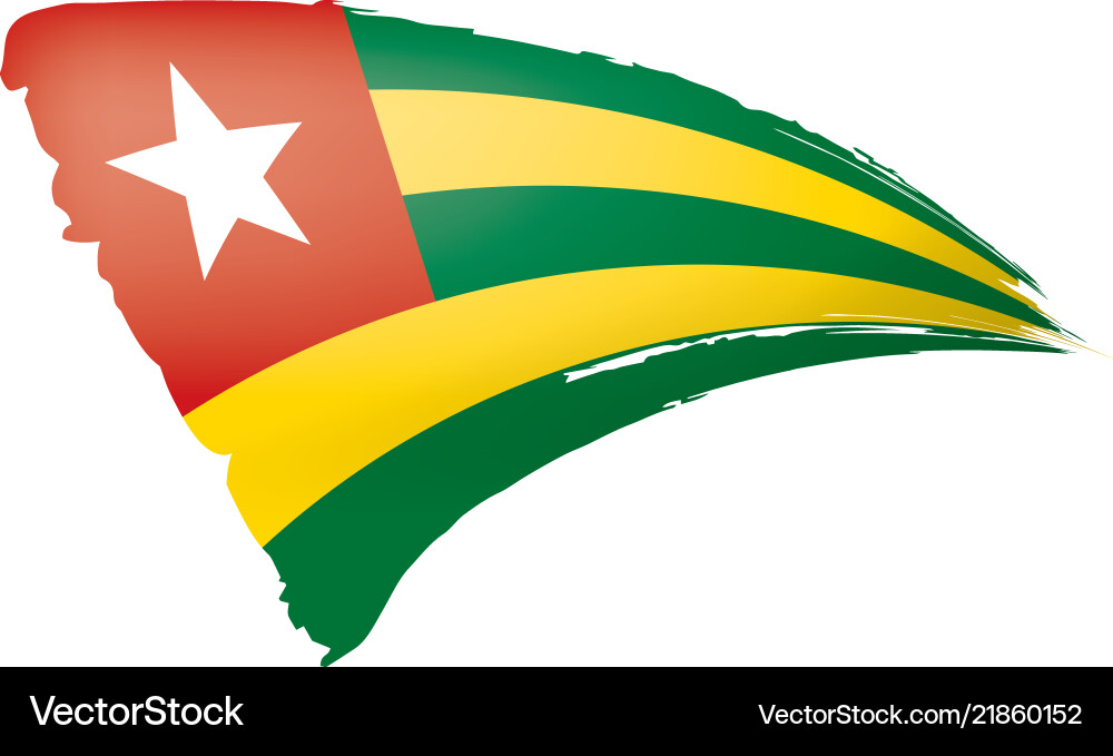 Togo flag on a white Togo flag on a white vector image
