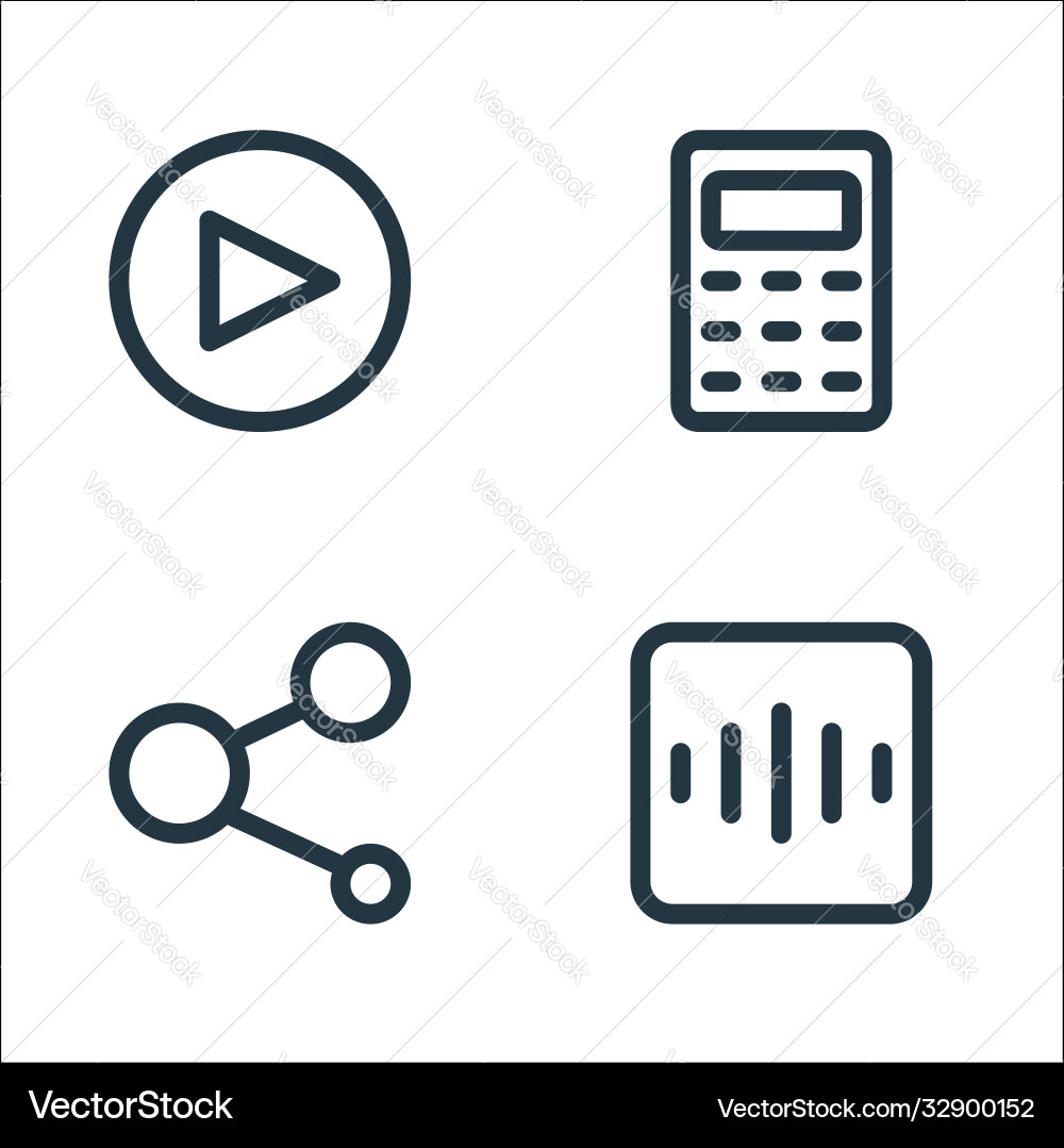 User interface line icons linear set quality vector image