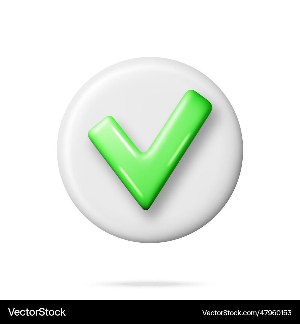 3d right button in round shape 3d right button in round shape vector image