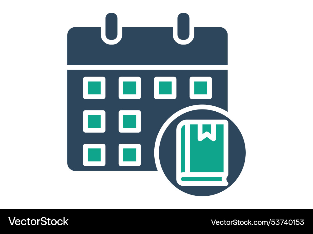 Class schedule solid icon Class schedule solid icon Vector Image