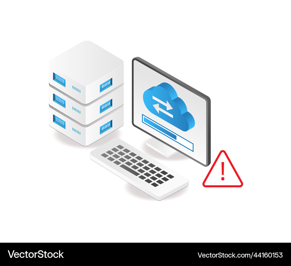 Cloud Server Update & Synchronization vector image