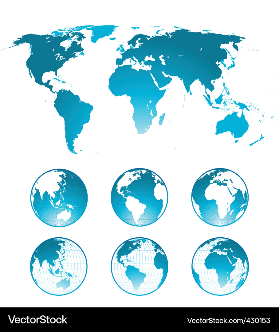 Global Spheres Collection Vector Image