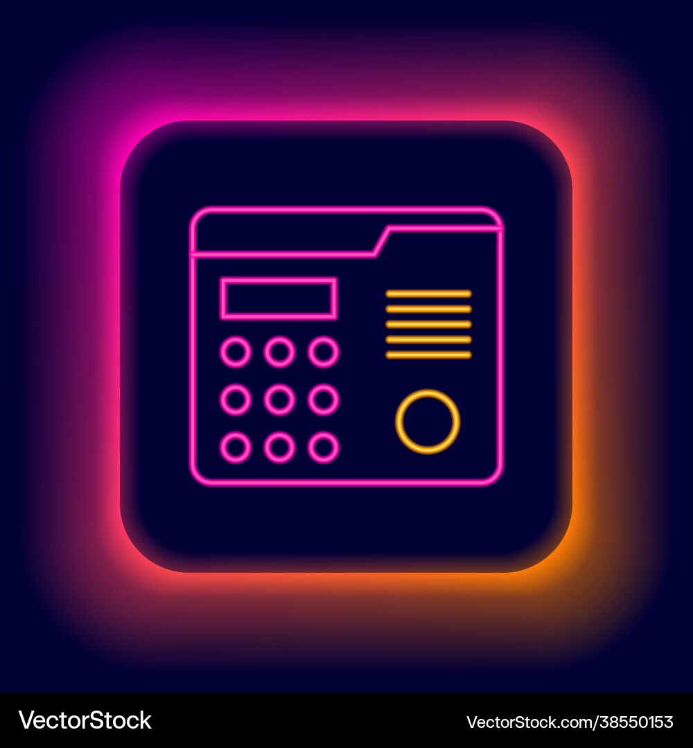 Glowing neon line house intercom system icon Glowing neon line house intercom system icon Vector Image