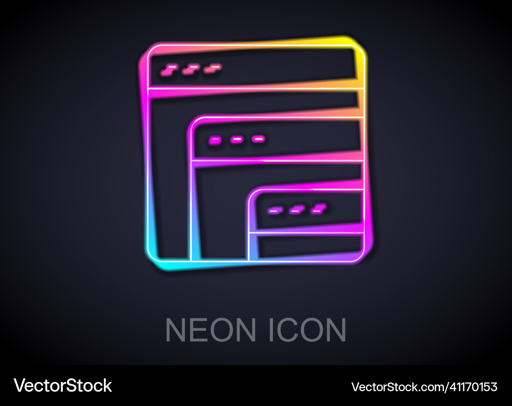 Glowing neon line software web developer Glowing neon line software web developer Vector Image