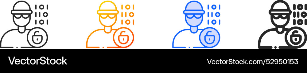 Hacker iconthin linear gradient blue stroke Hacker iconthin linear gradient blue stroke vector image