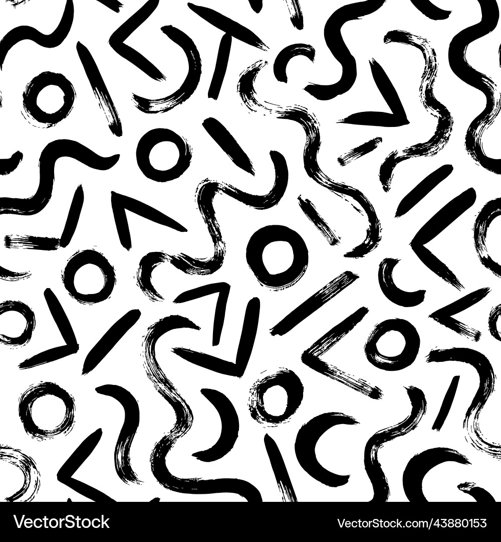 Hand drawn geometric shapes seamless pattern vector image