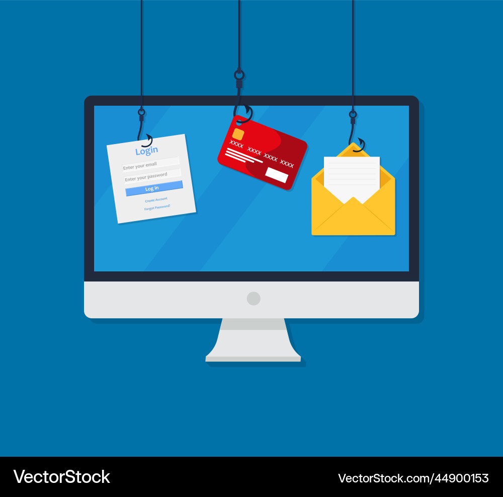 Internet phishing account hacking attempt during Vector Image