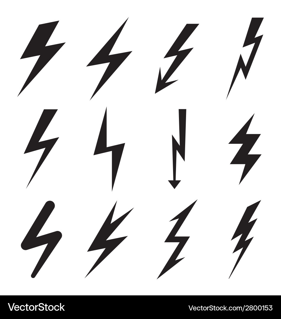 Lightning Icon Set vector image