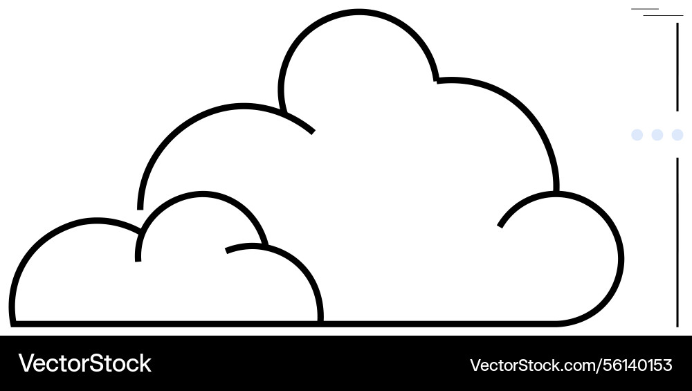 Minimalist cloud outline representing data storage Minimalist cloud outline representing data storage vector image