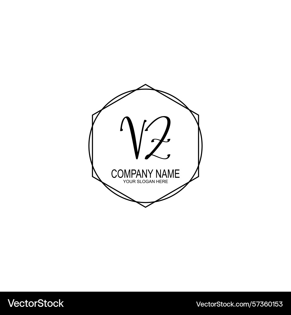Minimalist handwritten vz initial logos with soft Minimalist handwritten vz initial logos with soft Vector Image