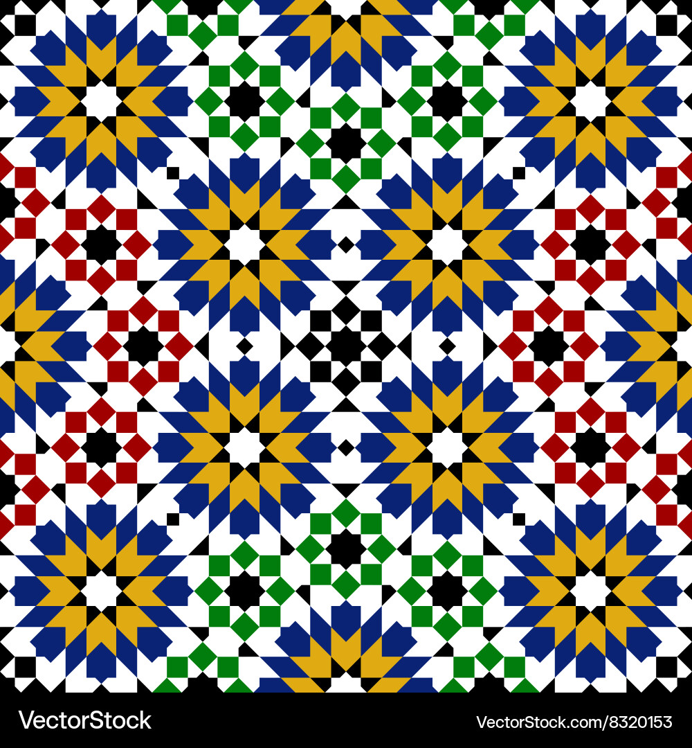 Moroccan Zellige Tile Pattern Royalty Free Vector Image
