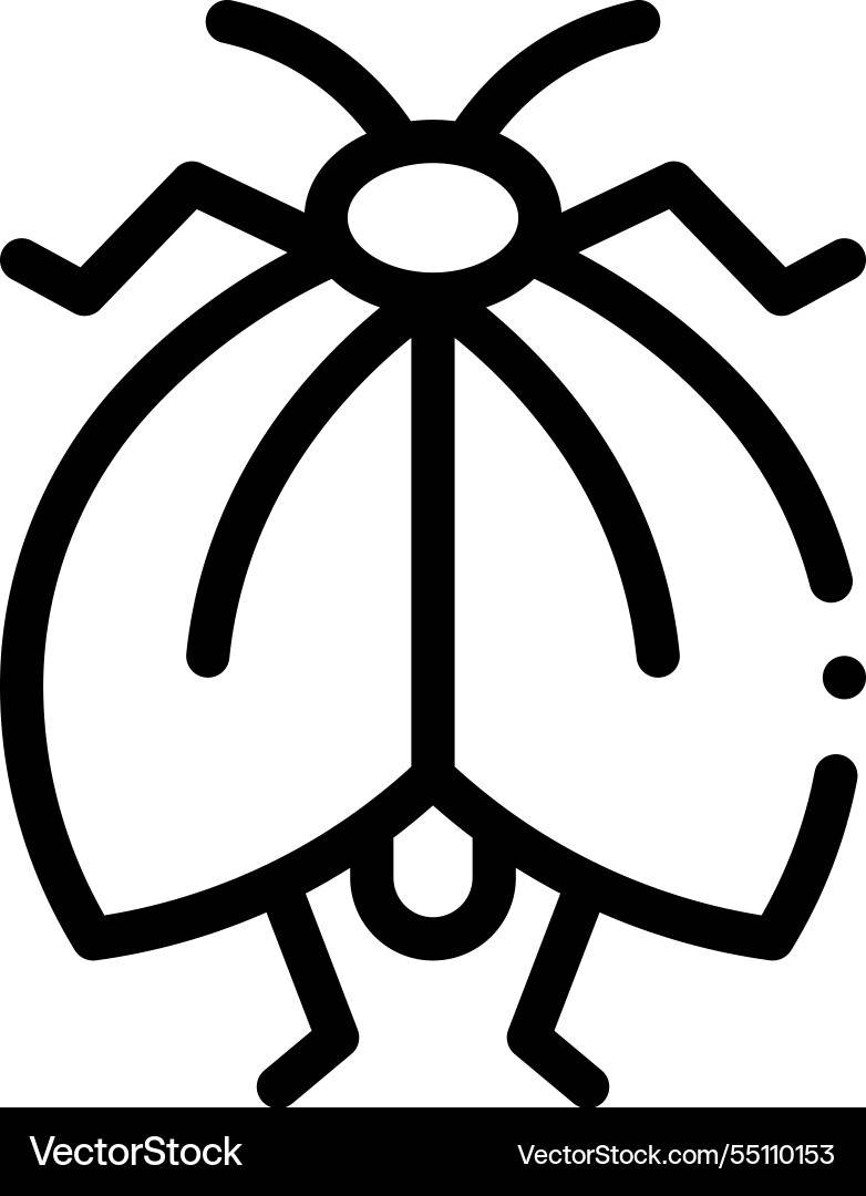 Moth icon thin linear style design isolated Moth icon thin linear style design isolated vector image