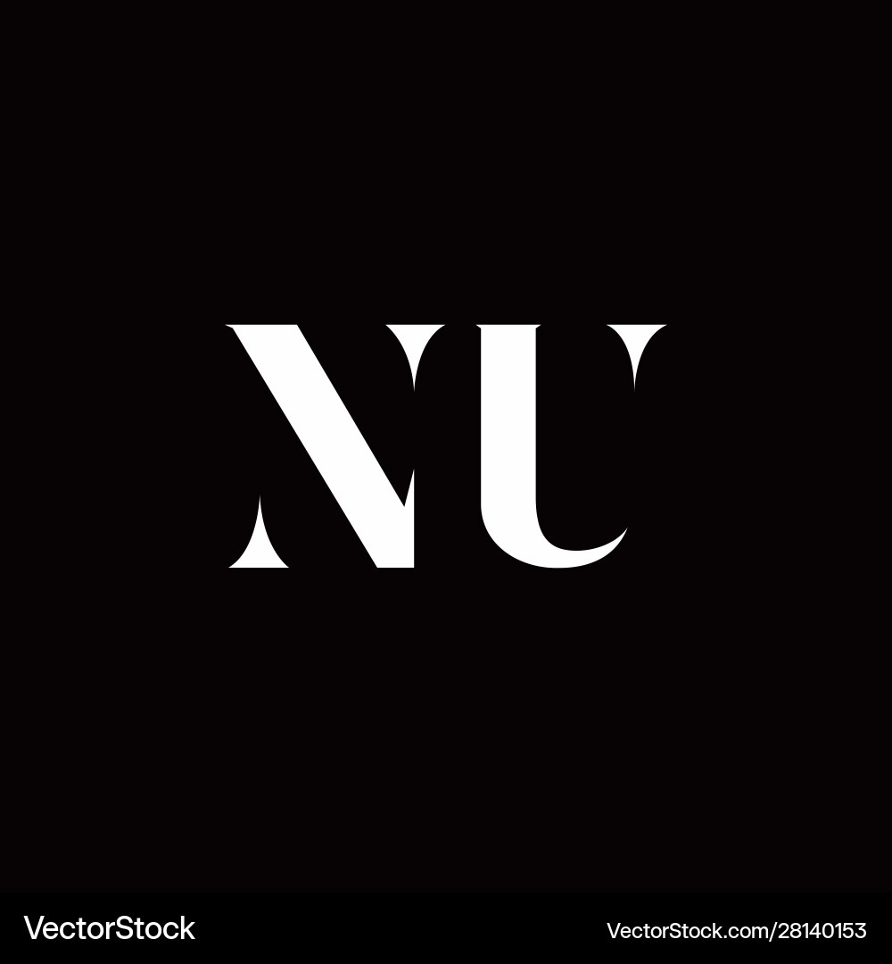 Nu Initial Logo Template – Royalty-Free Vector | VectorStock, image size:1000x1080