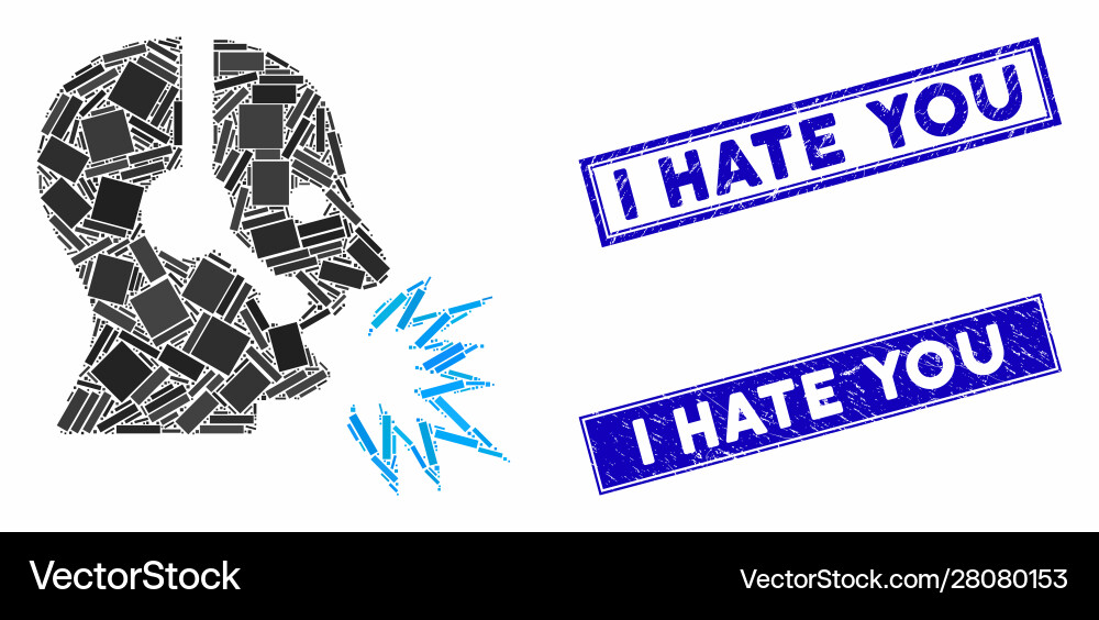Operator shout mosaic and distress rectangle i Operator shout mosaic and distress rectangle i vector image