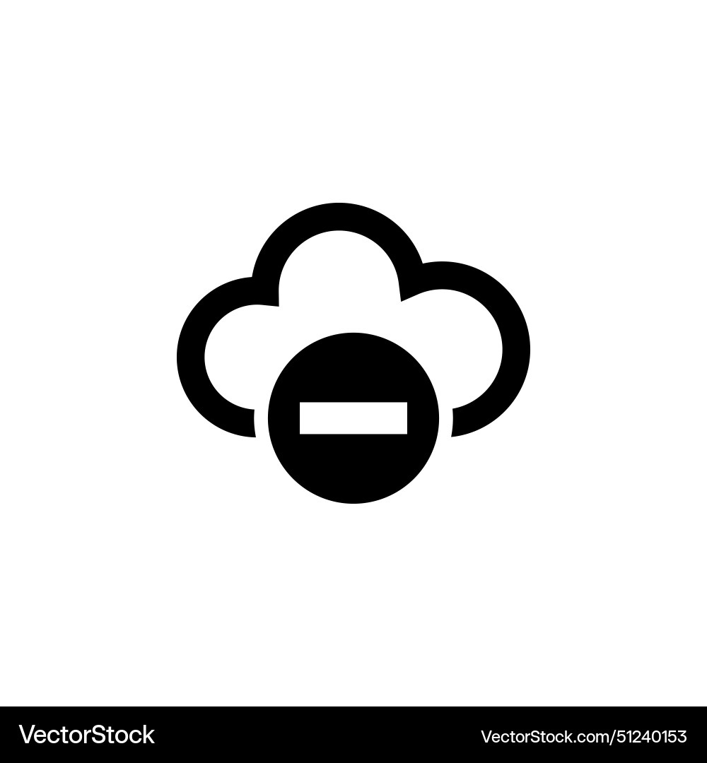 Rejected access network cloud computing flat icon Rejected access network cloud computing flat icon vector image