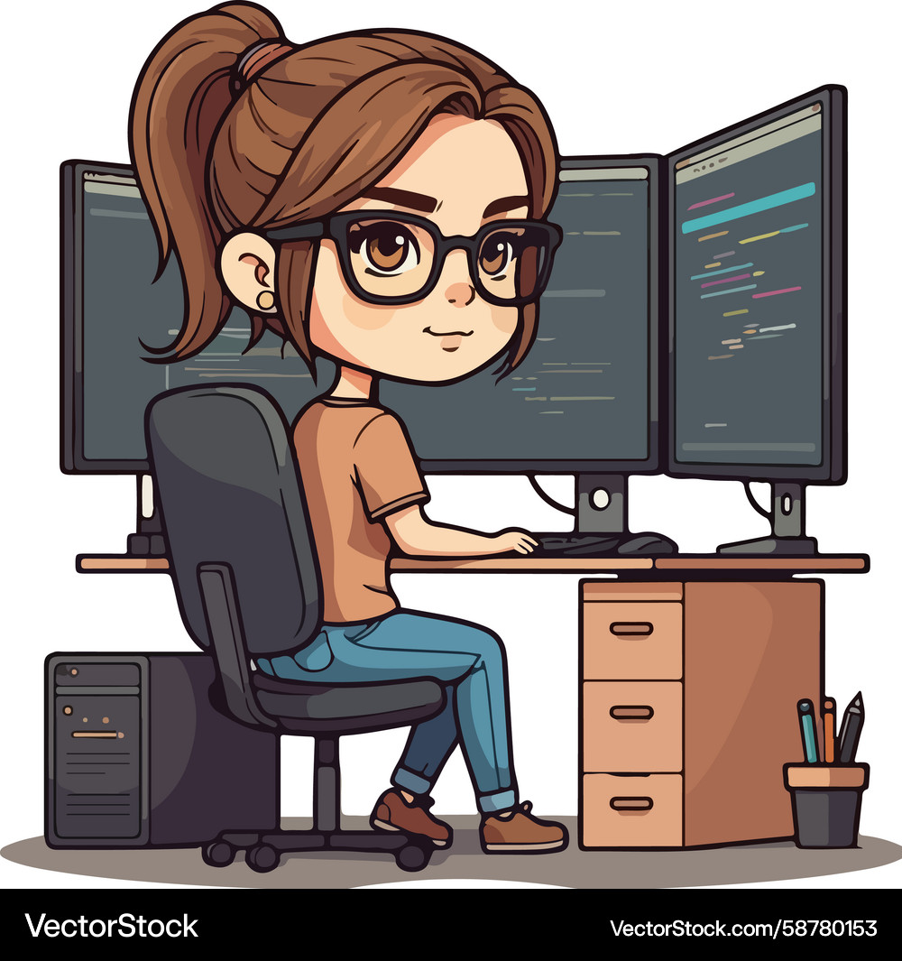 Software Developer Cyber Security Vector Image