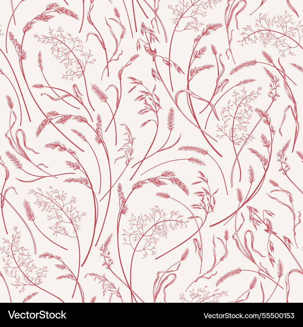 Spikelet Botanical Pattern Vector Image