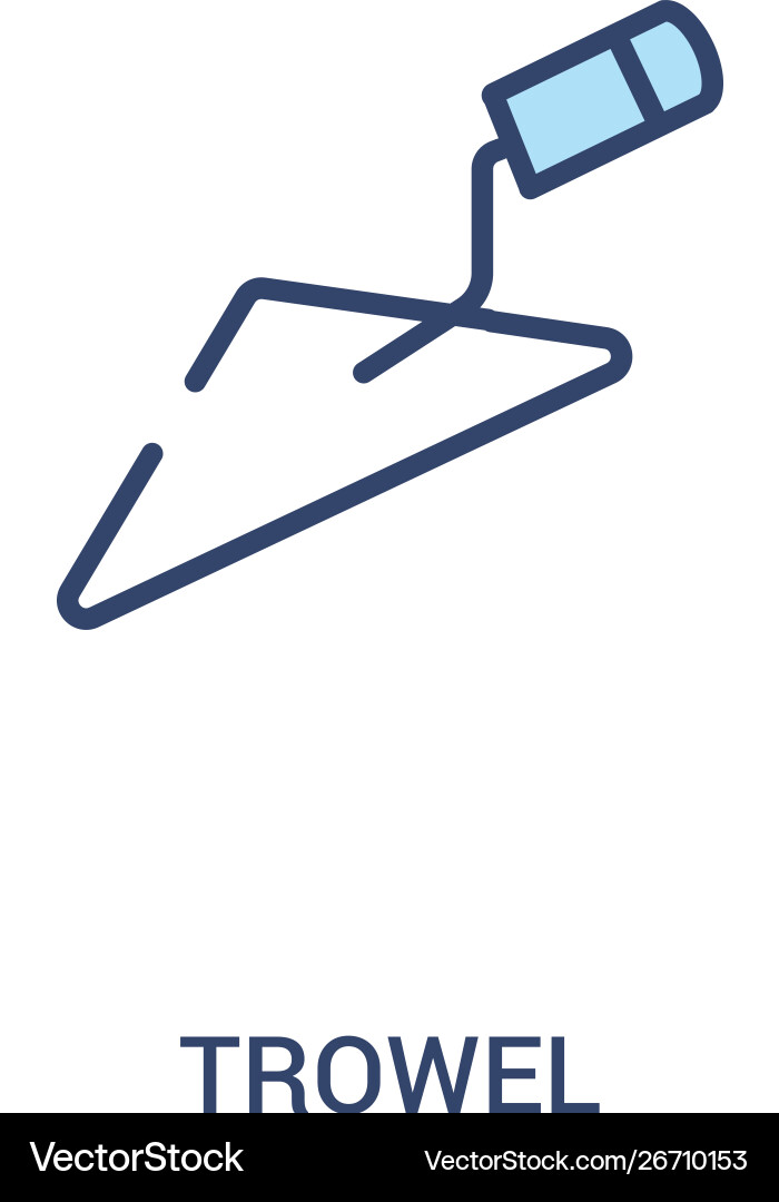 Trowel concept 2 colored icon simple line element Trowel concept 2 colored icon simple line element vector image